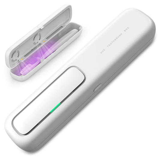 GQIRIL UV Sanitizer Toothbrush Holder - Sanitizing Tooth Brushes Cleaner Case Portable Toothbrush Travel Container Cover with Fan Dryer Heating Rechargeable Tooth Brush Holder for Home Trip Business