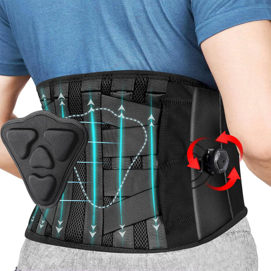 UVINUE Back Brace for Lower Back Pain Women & Men Knob Adjustable Back Support Belt with 3D Lumbar Pad 6X Lumbar Supports -Lower Back Pain Relief-Sciatica Herniated Disc (XXX-Large)